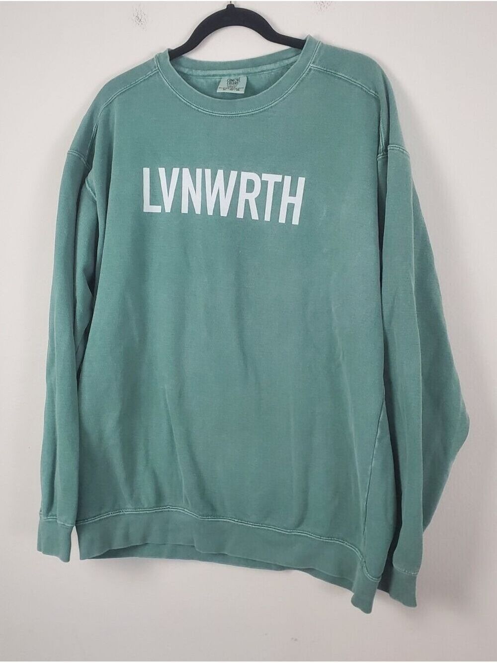 Comfort Colors Faded Olive Green Crewneck Sweatshirt Leavenworth WA Women's XL - Picture 3 of 10